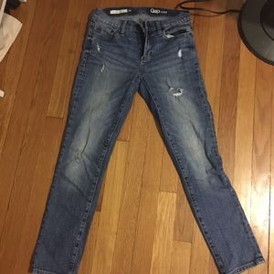 loose fitting girlfriend distressed jeans gap